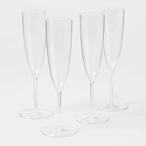 Plastic Champagne Flutes Set of 8.